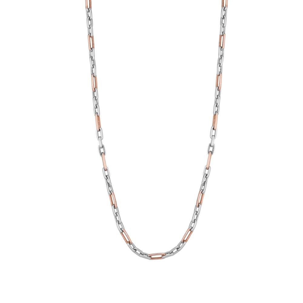 Unisex Platin & Rose Gold Kette Mit Dreifachen Rechteckigen Gliedern Jl Pt 735 von Jewelove