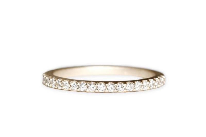 Rose Gold Verlobungsring, Zierliche Ring, Versprechen Cz Ehering, Diamant Simulant Ewigkeit Band, Womens Geschenk von Jewelovershop