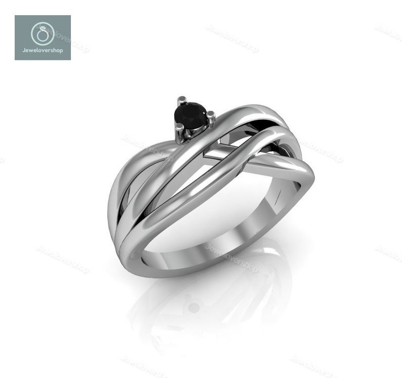 Schwarzer Onyx Ring, Handgemachter Schmuck, Edelstein 925 Silber Statement Zierliche Frauen Geschenk Für Sie, 14K Gold Ring von Jewelovershop