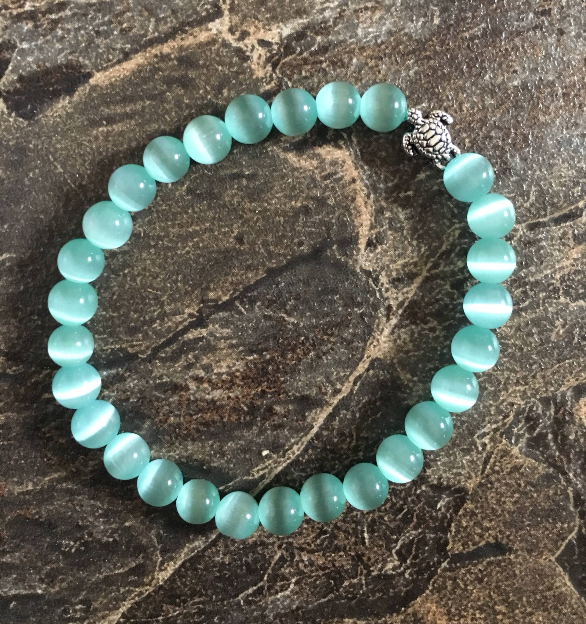 Aqua Katzenauge Meeresschildkröte Armband Aqua Katzenauge Meeresschildkröte Armband von JewelrSea