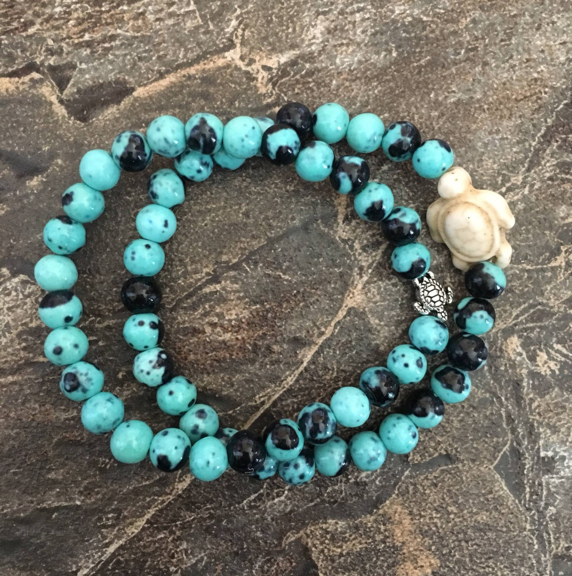 Türkis Und Schwarz Meeresschildkröte Armband Türkis Und Schwarz Meeresschildkröte Armband von JewelrSea