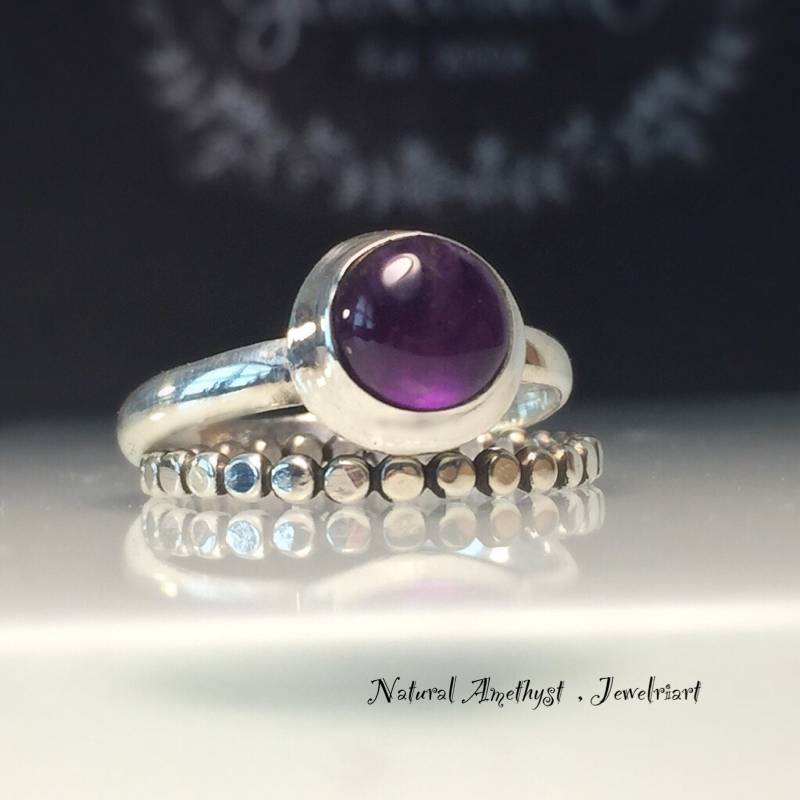 Amethyst Ring Set/Edelsteinring/Kleiner Ring/ Moderner Ring/stacking Ring. Kostenloser Versand in Usa von Jewelriart