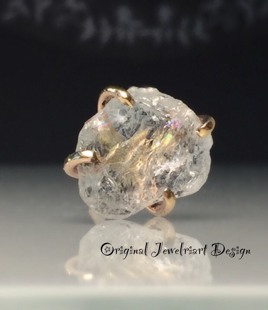 Einzelner Bolzen/Rohkristallohrring/Heilkristallohrring/Herkimer Diamant Ohrstecker/Rohgold Herkimer Ohrring/Bio Kristall Ohrstecker/Kostenloses Us von Jewelriart