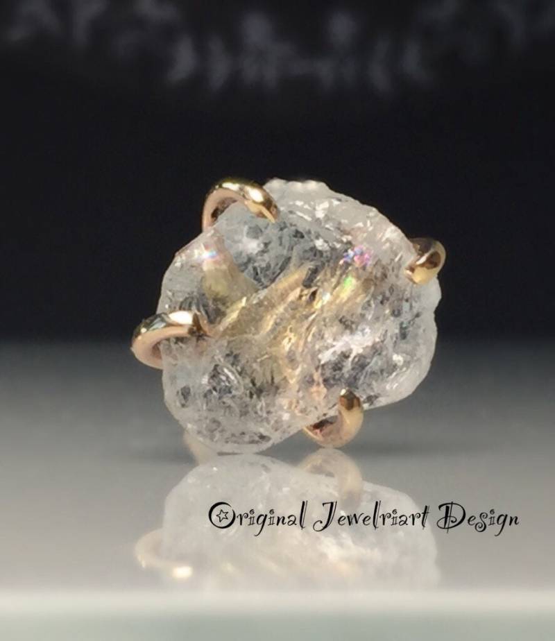Einzelner Bolzen/Rohkristallohrring/Heilkristallohrring/Herkimer Diamant Ohrstecker/Rohgold Herkimer Ohrring/Bio Kristall Ohrstecker/Kostenloses Us von Jewelriart