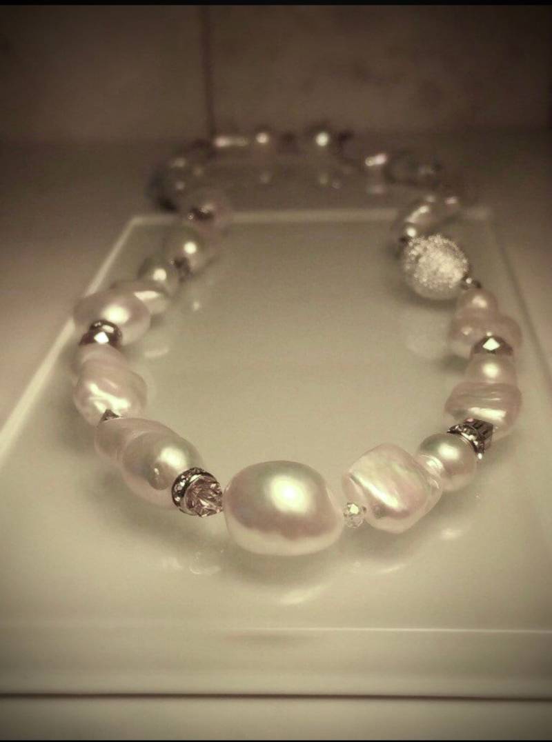 Handgefertigte Perlenkette./ Natürliche Perlenkette-Barocke Perlenkette-Chunky Perlenkette/Kostenloser Versand in Den Usa von Jewelriart