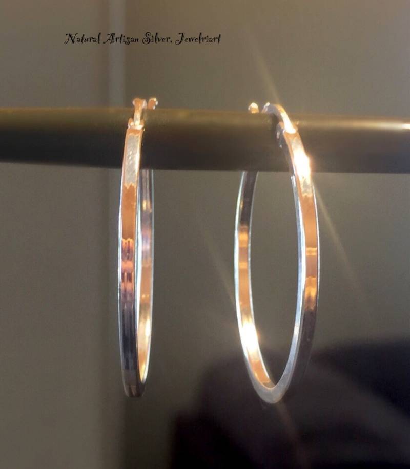 Handgefertigte Silber-Ohrringe Leichtes Sterling Silber, 3 cm von Jewelriart