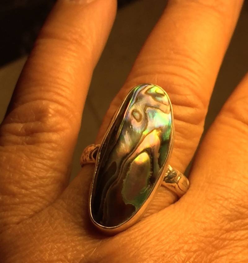 Handgemachte Abalone Ring./Einzigartige Handgefertigte Sterling Silber Statement Ring./Solitare Ring/Geschenk Für Sie/Kostenloser Versand in Der U von Jewelriart