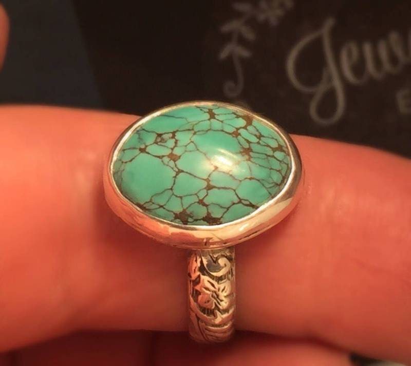 Natürlichen Türkis Ring/Handgemachte Ring/Türkis-Silber Ring/Boho-Ring/Freundin Geschenk/Kostenloser Versand in Die Usa von Jewelriart