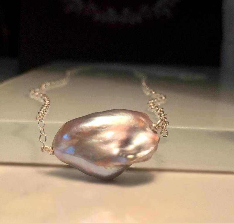 Perlenkette/Einzigartige Perlenkette/Zarte Natürliche Silber Perlenkette/Moderne Perlenkette/Freundin Geschenk/Kostenloses Us Schiff von Jewelriart