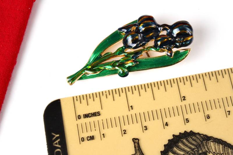 Mfa Museum Of Fine Arts Blaue Emaille Iris Blumen Brosche #1286 von Jewelrin