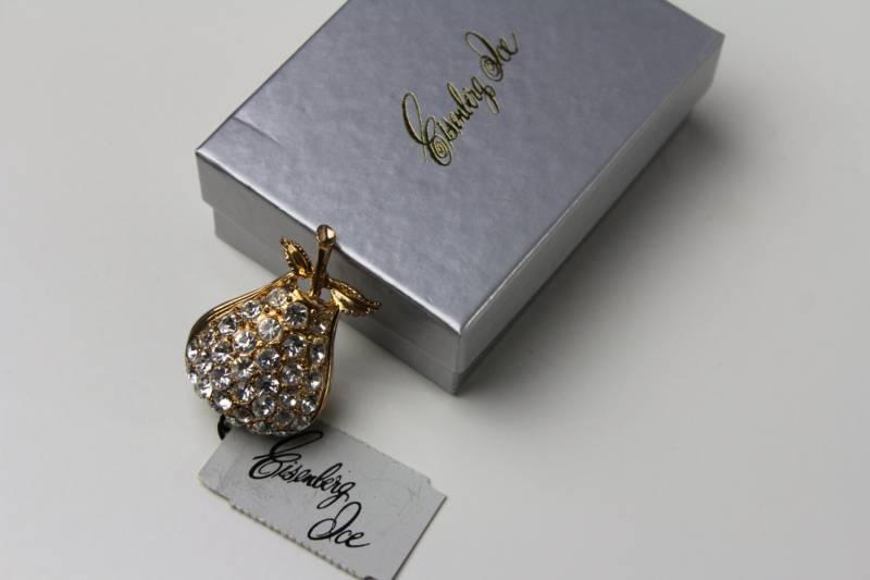 Signierte Eisenberg Eisfrucht Birne Brosche. Pin #253 von Jewelrin