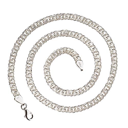 925 Silberkette: Garibaldikette Silber 6,5mm 55cm - GBK-6.5-55 von Jewelry Aurum