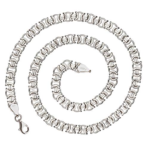 925 Silberkette: Königskette flach Silber 7mm 60cm - KKFLRH-70-60 von Jewelry Aurum