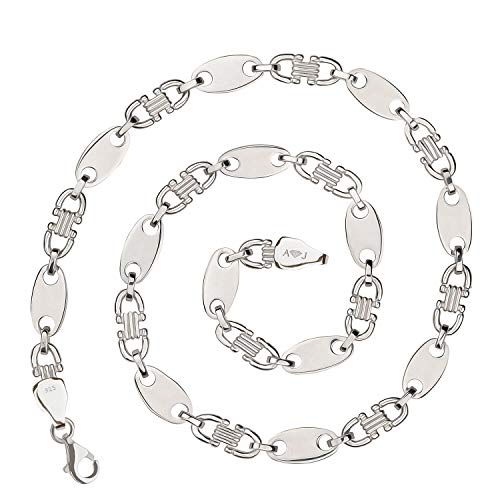 925 Silberkette: Plattenkette Silber 10mm 65cm - PLK-10-65 von Aurum Jewelry