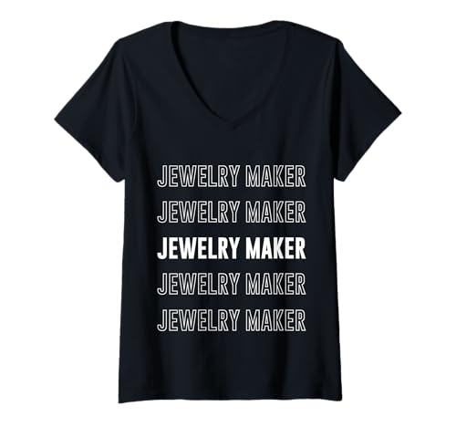Damen Schmuckhersteller T-Shirt mit V-Ausschnitt Damen Schmuckhersteller T-Shirt mit V-Ausschnitt von Jewelry Maker Apparel