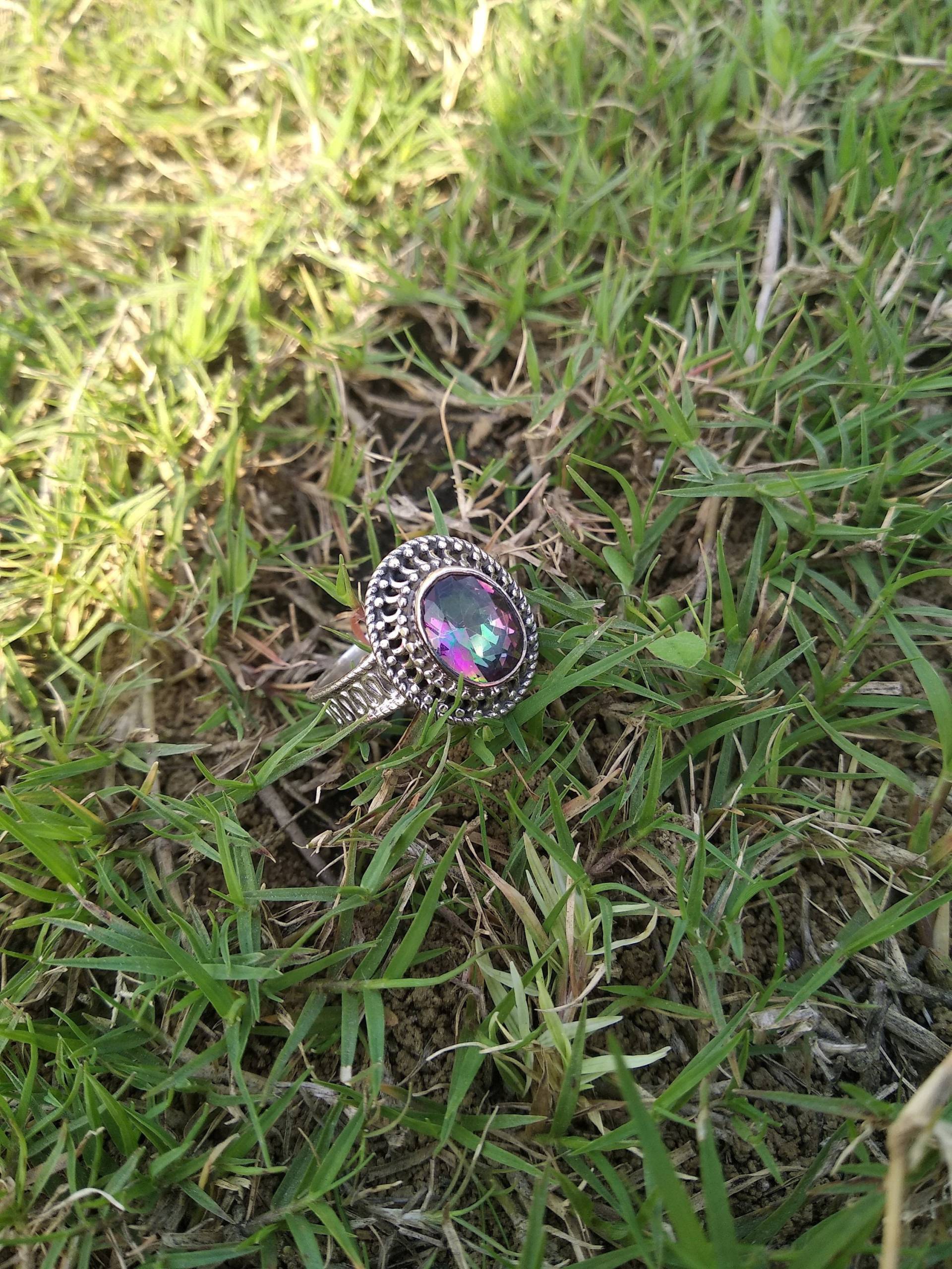 Anneau De Topaze Mystique, Anneau En Argent Sterling, Extrémité Rainbow, Promesse, Bague Fiançailles, Cocktail Anneau De Topaze Mystique, Anneau En Argent Sterling, Extrémité Rainbow, Promesse, Bague Fiançailles, Cocktail von Jewelry4saleShop