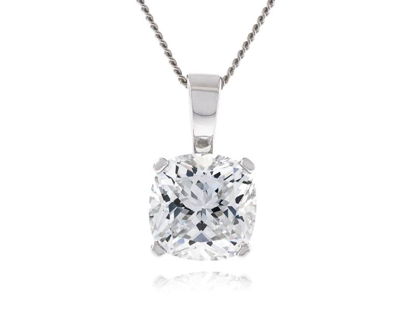 925 Sterling Silber Kissen Diamant Geschnitten 7, 5 X Mm - 8X8Mm Kristall Weiß Cz Anhänger Mit 18" Diamant-Cut Bordstein Kette Halskette Rhodium 925 Sterling Silber Kissen Diamant Geschnitten 7, 5 X Mm - 8X8Mm Kristall Weiß Cz Anhänger Mit 18" Diamant-Cut Bordstein Kette Halskette Rhodium von JewelryAcacia