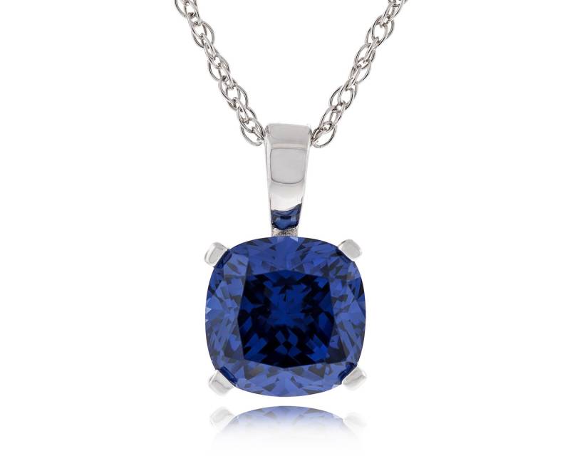 925 Sterling Silber Kissen Form Radiant Diamond Cut 8x8mm-8.5x8.5mm Tanzanite Farbe Cz Anhänger Mit 18" Seil Kette Halskette Rhodium Vergoldet 925 Sterling Silber Kissen Form Radiant Diamond Cut 8x8mm-8.5x8.5mm Tanzanite Farbe Cz Anhänger Mit 18" Seil Kette Halskette Rhodium Vergoldet von JewelryAcacia