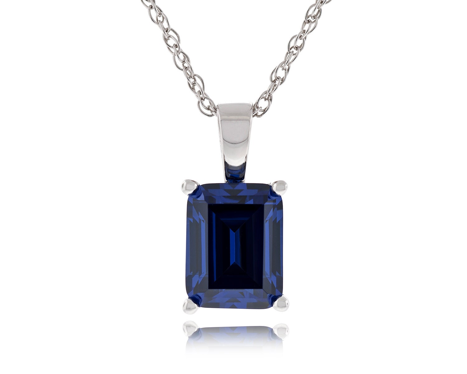 925 Sterling Silber Octagon Form Smaragd Schritt Geschnitten 9x7mm Tanzanit Farbe Cz Anhänger Mit 18" Seil Kette Halskette Rhodium Vergoldet 925 Sterling Silber Octagon Form Smaragd Schritt Geschnitten 9x7mm Tanzanit Farbe Cz Anhänger Mit 18" Seil Kette Halskette Rhodium Vergoldet von JewelryAcacia