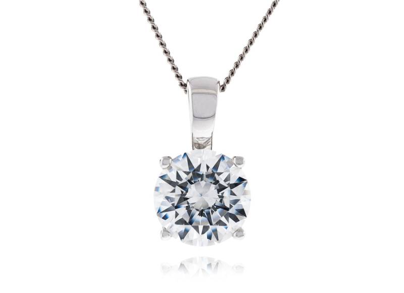 925 Sterling Silber Swarovski Element Runde 7, 5 Mm - 8Mm Kristall Weiß Cz Anhänger Mit 18" Diamant-Cut Bordstein Kette Halskette Rhodium Vergoldet 925 Sterling Silber Swarovski Element Runde 7, 5 Mm - 8Mm Kristall Weiß Cz Anhänger Mit 18" Diamant-Cut Bordstein Kette Halskette Rhodium Vergoldet von JewelryAcacia