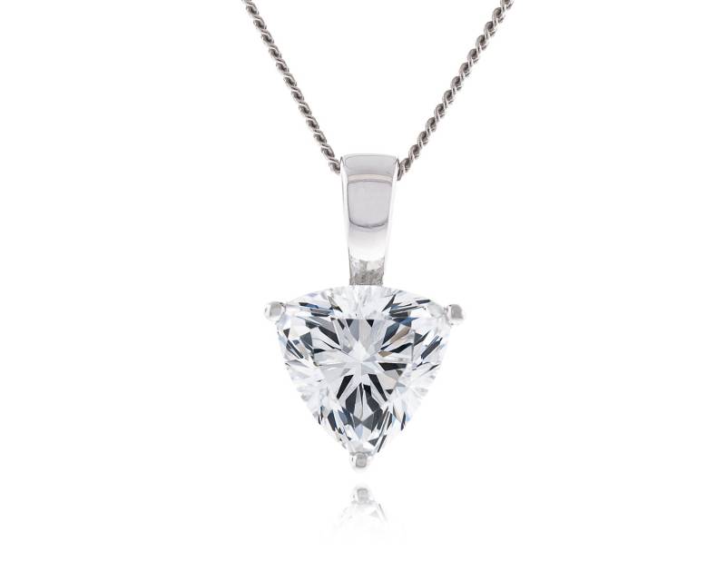 925 Sterling Silve Trillion Diamant Geschnitten 7, 5 X Mm - 8X8Mm Kristall Weiß Cz Anhänger Mit 18" Diamant-Cut Bordstein Kette Halskette Rhodium 925 Sterling Silve Trillion Diamant Geschnitten 7, 5 X Mm - 8X8Mm Kristall Weiß Cz Anhänger Mit 18" Diamant-Cut Bordstein Kette Halskette Rhodium von JewelryAcacia