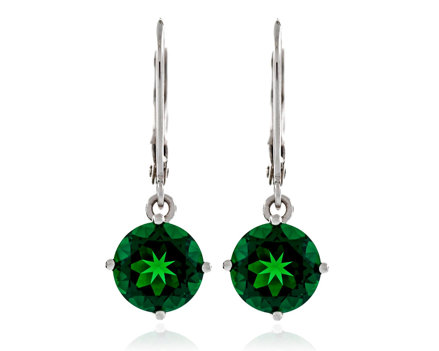 Diamant-Cut Runde 7Mm - 8, 5 Mm Simuliert Emaragd Nano Edelsteine 925 Sterling Silber Leverback Baumseider Ohrringe Rhodium Vergoldet Diamant-Cut Runde 7Mm - 8, 5 Mm Simuliert Emaragd Nano Edelsteine 925 Sterling Silber Leverback Baumseider Ohrringe Rhodium Vergoldet von JewelryAcacia