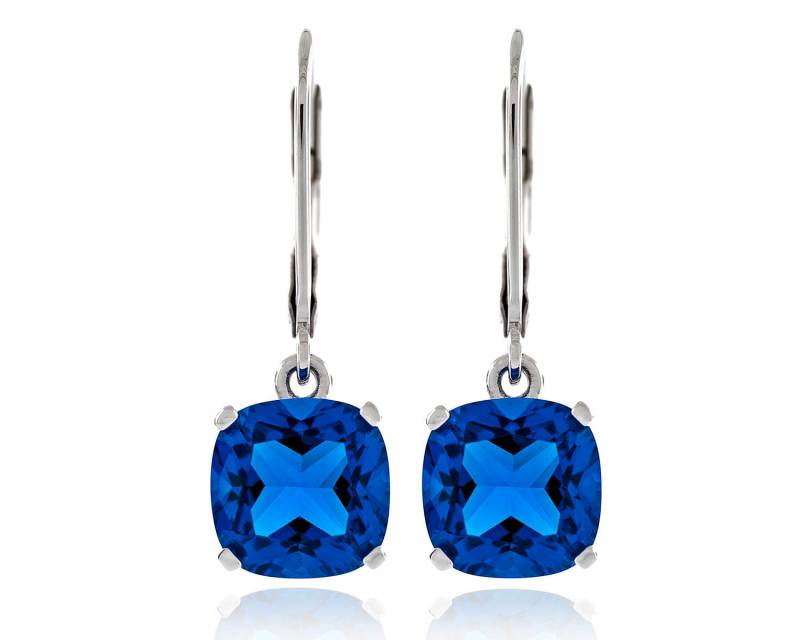 Diamant Geschnitten Kissen 8x8mm Simuliert Schweizer-Blau Topas Cz 925 Sterling Silber Leverback Baumwinkel Ohrringe Rhodium Vergoldet Diamant Geschnitten Kissen 8x8mm Simuliert Schweizer-Blau Topas Cz 925 Sterling Silber Leverback Baumwinkel Ohrringe Rhodium Vergoldet von JewelryAcacia