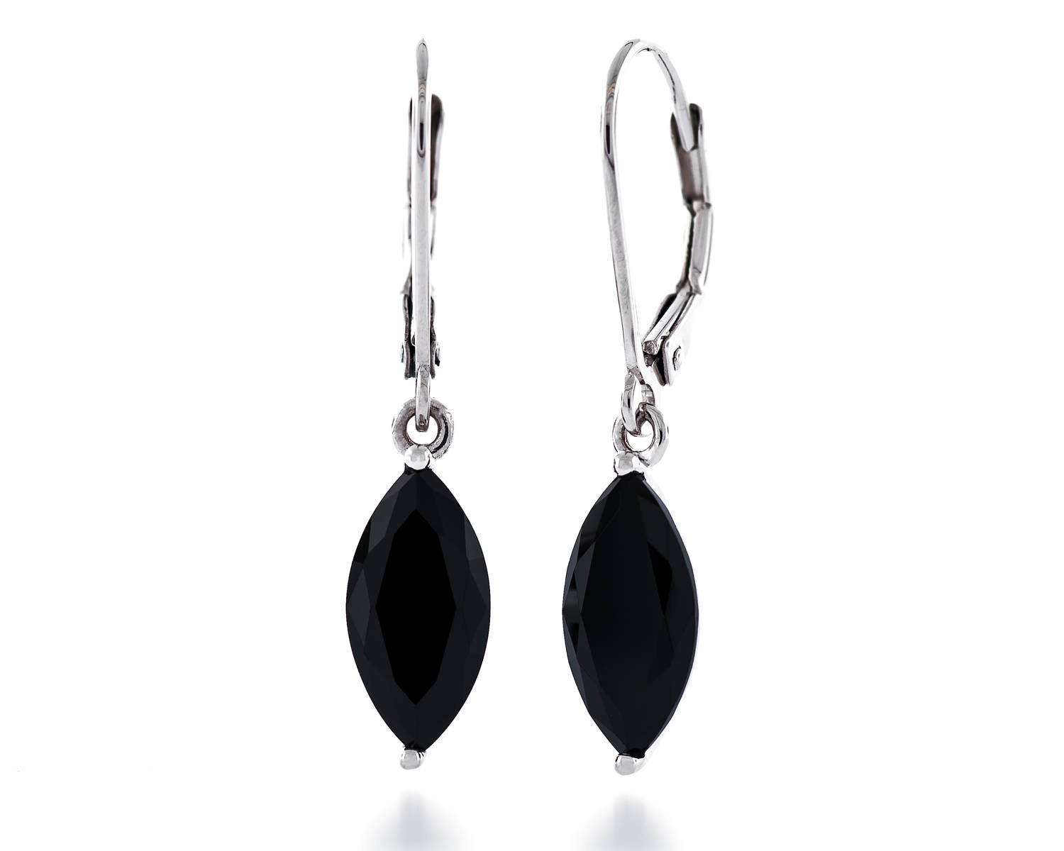 Diamant Geschnitten Marquise 12x6mm - 13x6.5mm Simuliert Schwarz Cz 925 Sterling Silber Leverback Baumseihe Ohrringe Rhodium Vergoldet Diamant Geschnitten Marquise 12x6mm - 13x6.5mm Simuliert Schwarz Cz 925 Sterling Silber Leverback Baumseihe Ohrringe Rhodium Vergoldet von JewelryAcacia
