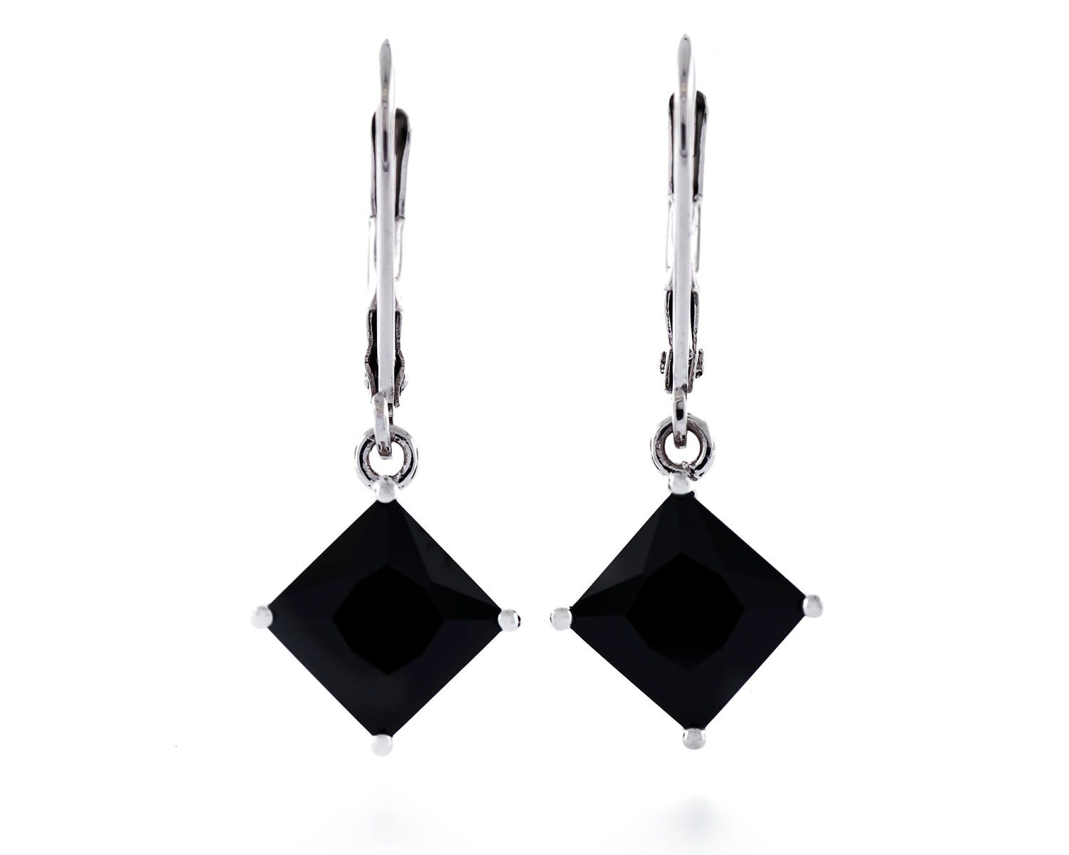 Diamant Geschnitten Platz 7x7mm-8x8mm Simuliert Schwarz Cz 925 Sterling Silber Leverback Baumseider Ohrringe Rhodium Vergoldet Diamant Geschnitten Platz 7x7mm-8x8mm Simuliert Schwarz Cz 925 Sterling Silber Leverback Baumseider Ohrringe Rhodium Vergoldet von JewelryAcacia