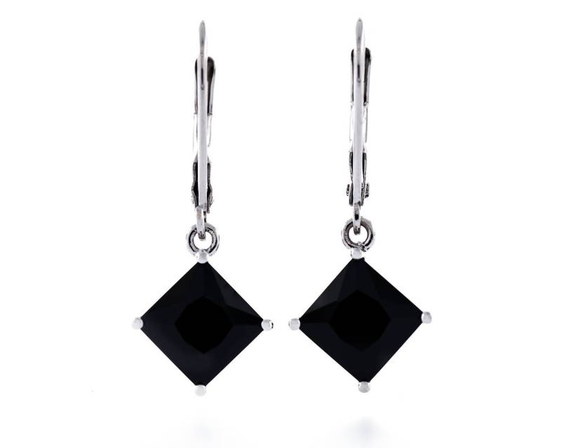 Diamant Geschnitten Platz 7x7mm-8x8mm Simuliert Schwarz Cz 925 Sterling Silber Leverback Baumseider Ohrringe Rhodium Vergoldet Diamant Geschnitten Platz 7x7mm-8x8mm Simuliert Schwarz Cz 925 Sterling Silber Leverback Baumseider Ohrringe Rhodium Vergoldet von JewelryAcacia