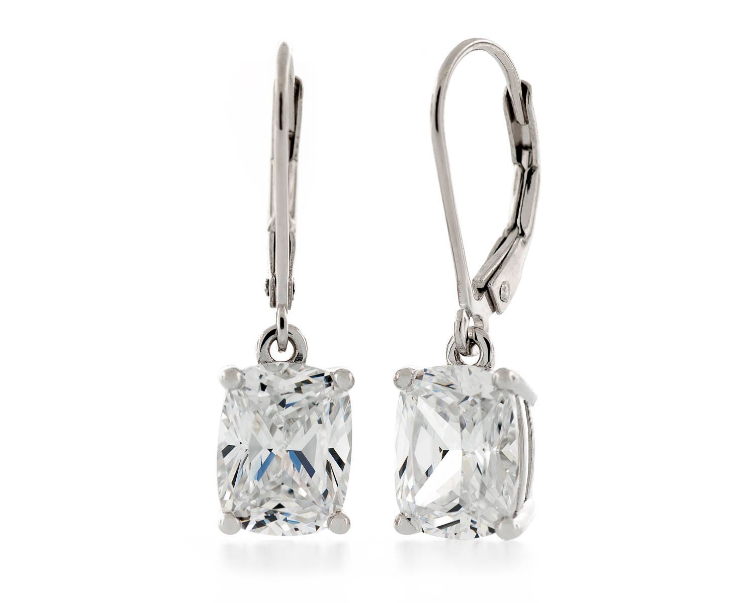 Diamant-Geschnittenes Rechteckkissen 8, 5x6, 5mm -10x8mm Simulierter Diamant Cz 925 Sterling Silber Leverback Ohrringe Rhodiniert Diamant-Geschnittenes Rechteckkissen 8, 5x6, 5mm -10x8mm Simulierter Diamant Cz 925 Sterling Silber Leverback Ohrringe Rhodiniert von JewelryAcacia