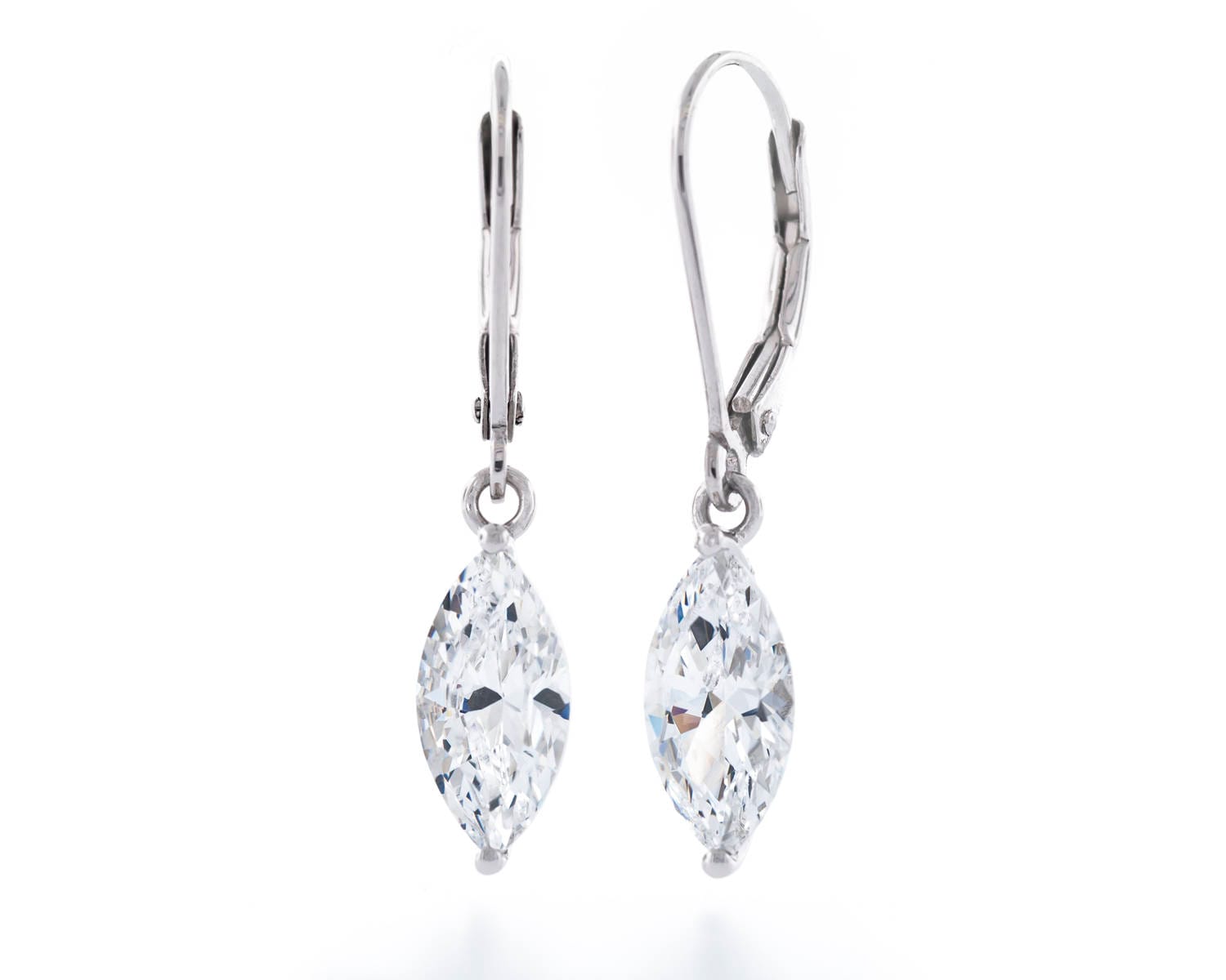 Diamantschliff Marquise 10x5mm -13x6, 5mm Simulierter Diamant Cz 925 Sterling Silber Leverback Ohrringe Rhodiniert Diamantschliff Marquise 10x5mm -13x6, 5mm Simulierter Diamant Cz 925 Sterling Silber Leverback Ohrringe Rhodiniert von JewelryAcacia