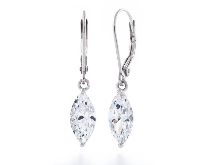 Diamantschliff Marquise 10x5mm -13x6, 5mm Simulierter Diamant Cz 925 Sterling Silber Leverback Ohrringe Rhodiniert Diamantschliff Marquise 10x5mm -13x6, 5mm Simulierter Diamant Cz 925 Sterling Silber Leverback Ohrringe Rhodiniert von JewelryAcacia