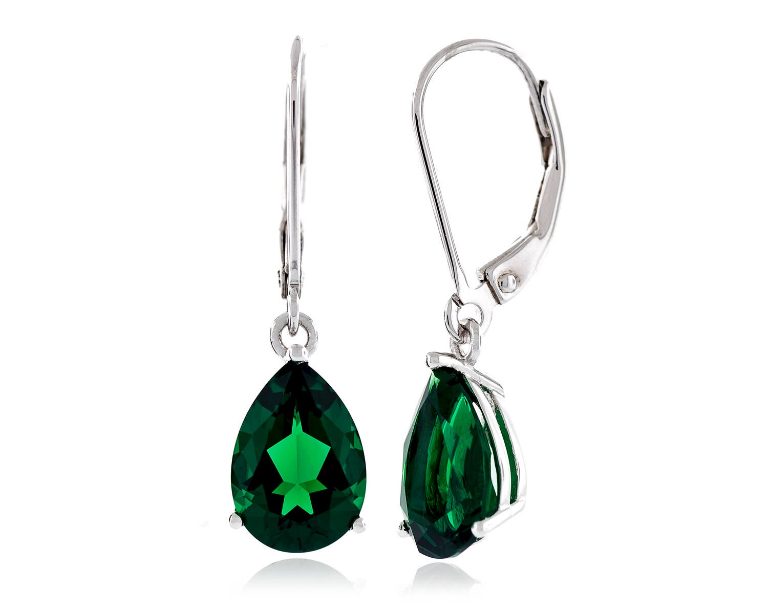 Edelsteine Geschnitten Birne 10x7mm - 11x8mm Simuliert Emaragd Nano 925 Sterling Silber Leverback Baumohrringe Rhodium Vergoldet Edelsteine Geschnitten Birne 10x7mm - 11x8mm Simuliert Emaragd Nano 925 Sterling Silber Leverback Baumohrringe Rhodium Vergoldet von JewelryAcacia