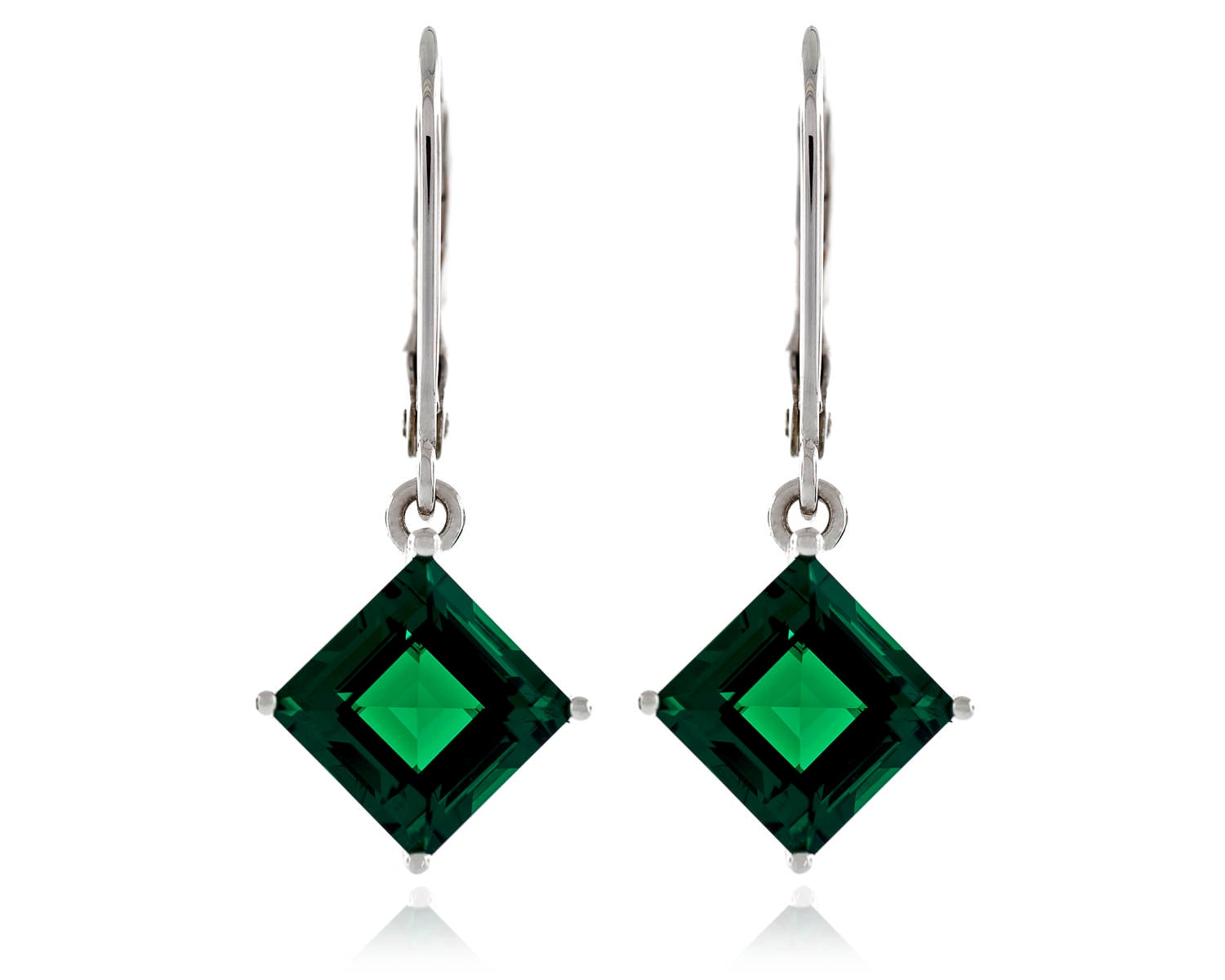 Edelsteine Geschnitten Platz 7X7Mm - 7, 5 X Mm Simuliert Emaragd Nano 925 Sterling Silber Leverback Baumohrringe Rhodium Vergoldet Edelsteine Geschnitten Platz 7X7Mm - 7, 5 X Mm Simuliert Emaragd Nano 925 Sterling Silber Leverback Baumohrringe Rhodium Vergoldet von JewelryAcacia