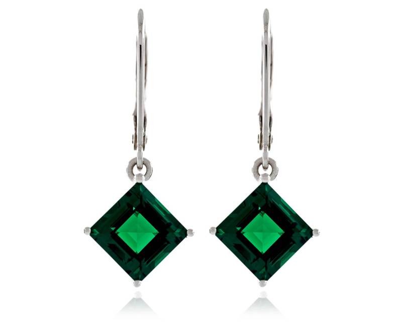 Edelsteine Geschnitten Platz 7X7Mm - 7, 5 X Mm Simuliert Emaragd Nano 925 Sterling Silber Leverback Baumohrringe Rhodium Vergoldet Edelsteine Geschnitten Platz 7X7Mm - 7, 5 X Mm Simuliert Emaragd Nano 925 Sterling Silber Leverback Baumohrringe Rhodium Vergoldet von JewelryAcacia