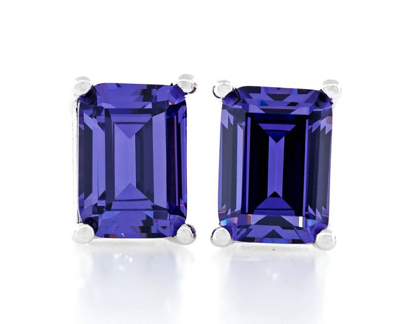Octagon Form Diamant Geschnitten Amethyst Farbe 6 X 4 - 8X6mm Cz 925 Sterling Silber Schwere Montage Ohrstecker Octagon Form Diamant Geschnitten Amethyst Farbe 6 X 4 - 8X6mm Cz 925 Sterling Silber Schwere Montage Ohrstecker von JewelryAcacia