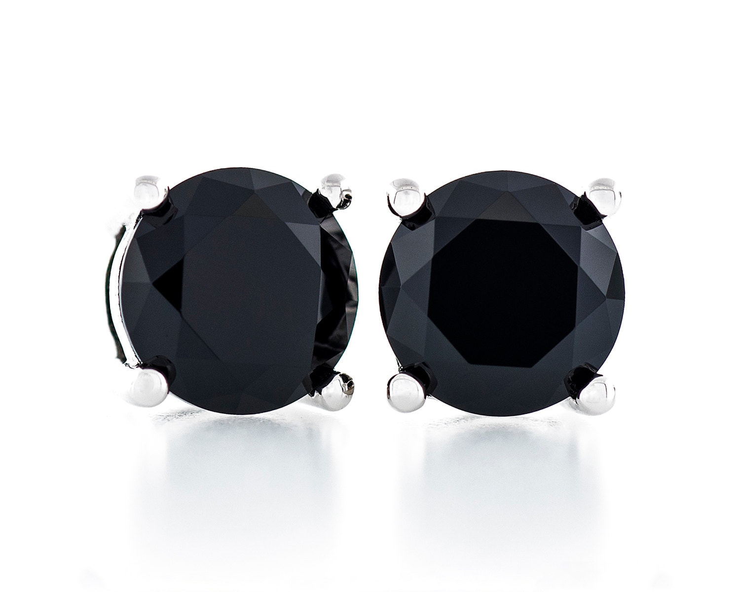 Rund Diamantschliff 5mm - 8mm Erstellt Onyx Schwarz Farbe Cz 925 Sterling Silber Schwere Montage Ohrstecker Rhodiniert Rund Diamantschliff 5mm - 8mm Erstellt Onyx Schwarz Farbe Cz 925 Sterling Silber Schwere Montage Ohrstecker Rhodiniert von JewelryAcacia