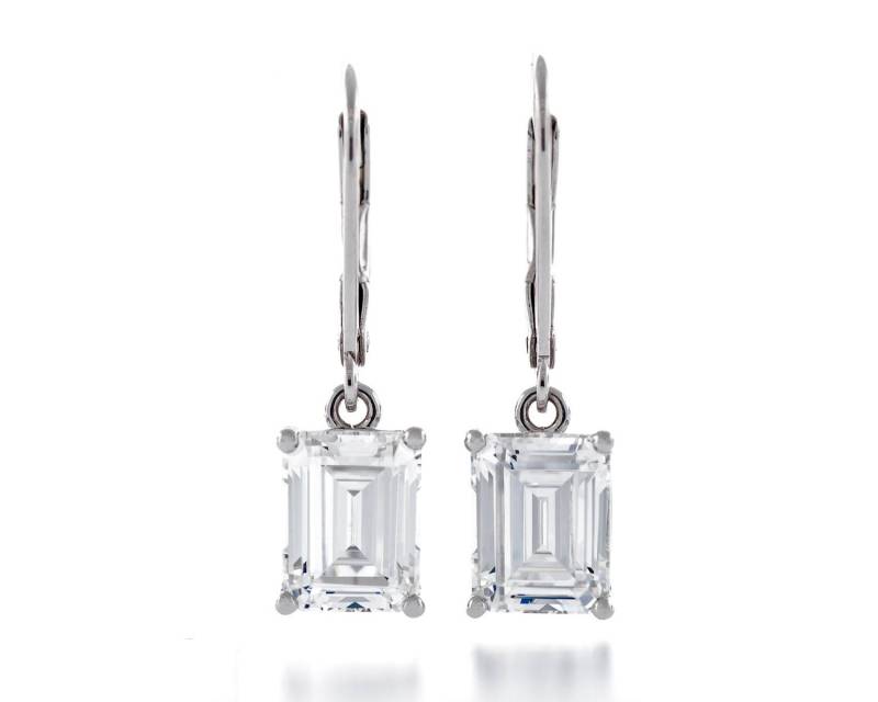 Top Grade Step-Cut Oktagon 8x6mm -10x8mm Simuliert Diamant Cz 925 Sterling Silber Leverback Ohrhänger Rhodiniert Top Grade Step-Cut Oktagon 8x6mm -10x8mm Simuliert Diamant Cz 925 Sterling Silber Leverback Ohrhänger Rhodiniert von JewelryAcacia