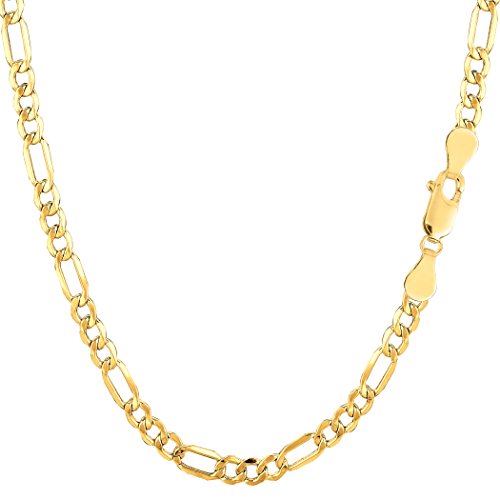 Jewelry Affairs Figarokette, Gelbgold, gefüllt, 3,2 mm breit, 20.0 Inches, Gold, Kein Edelstein von JewelryAffairs
