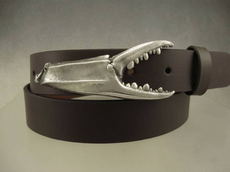 Blaue Krabbenschere 1, 25" in Sterling Silber Gürtelschnalle Handgemacht Handgefertigt Von Peter Senesac von JewelryArtStudio