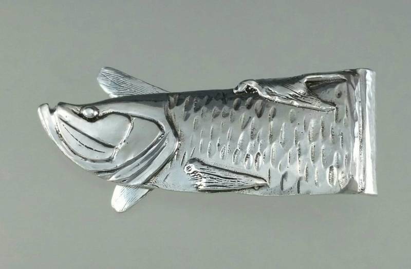 Silber Tarpon Fisch Geldscheinklammer Handgemachte Herrenbekleidung Handgefertigt Von Peter Senesac von JewelryArtStudio