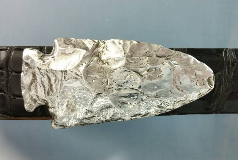 Speerspitze 3, 25 Zoll Gürtelschnalle Aus Massivem Sterlingsilber Mit Poliertem Oder Satiniertem Finish Handgemacht Von Peter Senesac von JewelryArtStudio