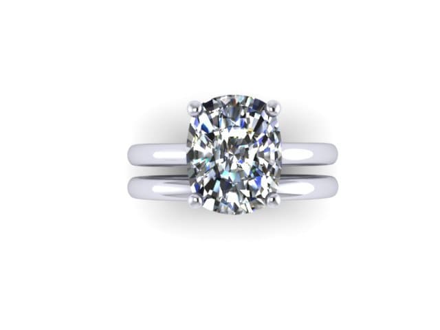 10x8mm Kissen Geschnitten Weiß Saphir Braut Set 14K Weißgold Ehering Ring Mit Passenden Band Feinen Schmuck Elegante Edelsteine -V1132 10x8mm Kissen Geschnitten Weiß Saphir Braut Set 14K Weißgold Ehering Ring Mit Passenden Band Feinen Schmuck Elegante Edelsteine -V1132 von JewelryArtworkByVick