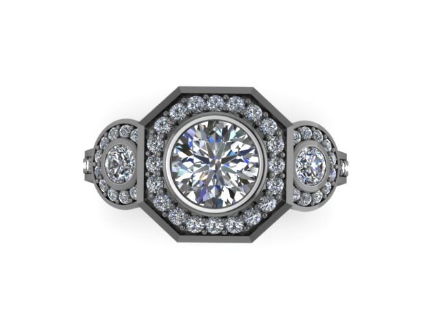 Art-Deco-Diamant Moissanite Verlobungsring Hochzeit Drei Stein Ring 14K Schwarz Gold Mit 6mm Für Immer Ein Center -V1111 Art-Deco-Diamant Moissanite Verlobungsring Hochzeit Drei Stein Ring 14K Schwarz Gold Mit 6mm Für Immer Ein Center -V1111 von JewelryArtworkByVick
