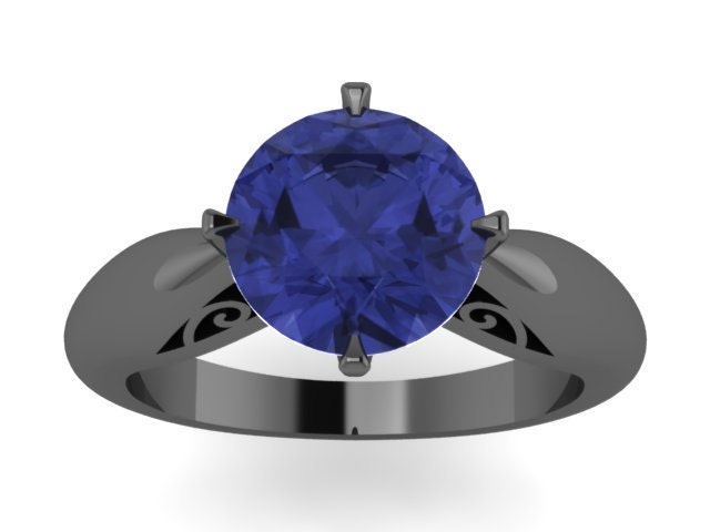 Blausaphir Schwarz Gold Verlobungsring Solitär Ring Einzigartige Verlobung Feinen Schmuck Filigranen Saphir Einzigartig - V1150 Blausaphir Schwarz Gold Verlobungsring Solitär Ring Einzigartige Verlobung Feinen Schmuck Filigranen Saphir Einzigartig - V1150 von JewelryArtworkByVick