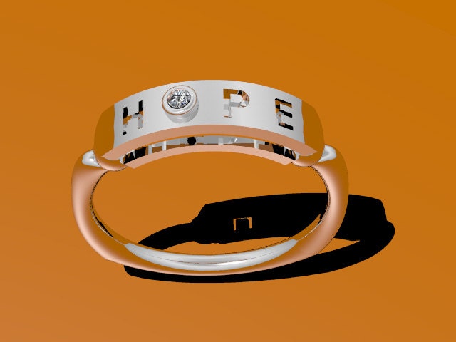 Diamant 14K Weißgold Sentimental "Hope" Ring Besonderen Einzigartige Feine Schmuck Damen Mode Erinnerungen Sinnvoll Ring-V1019 von JewelryArtworkByVick