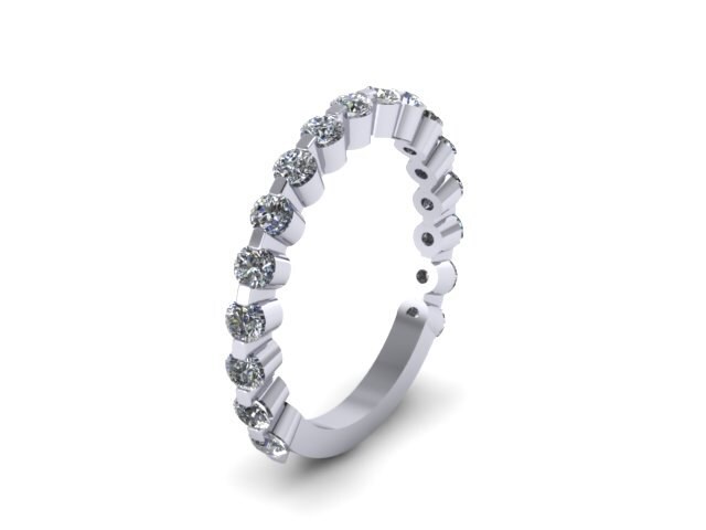 Diamant 3/4-Wege Band Passende 14K Weißgold Funkelnde Ringe Brillante Bands Braut Set Ehe Hochzeitsvorschlag - V1086 von JewelryArtworkByVick