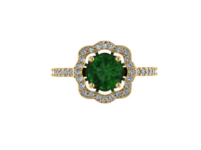 Diamant Blume Verlobungsring 14 K Gelbgold Hochzeit Ring Grün Smaragd Geschenkideen Für Ihre Mai Birthstone - V1078 Diamant Blume Verlobungsring 14 K Gelbgold Hochzeit Ring Grün Smaragd Geschenkideen Für Ihre Mai Birthstone - V1078 von JewelryArtworkByVick