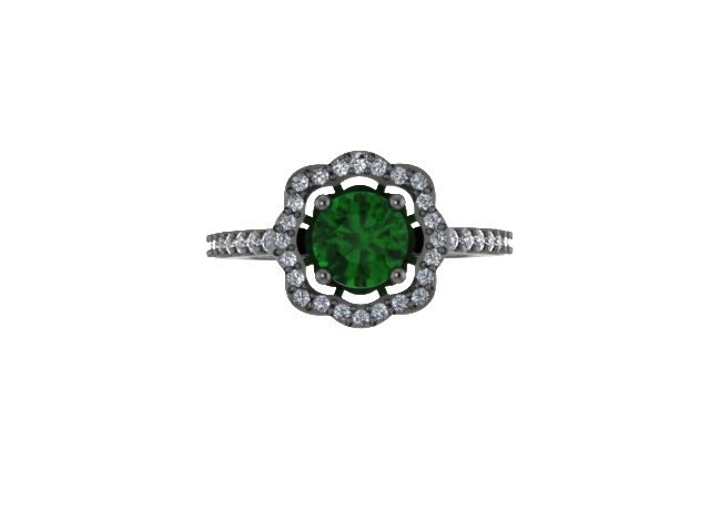 Diamant Blume Verlobungsring Grün Smaragd 14K Schwarz Gold Mit 6, 5 Mm Zentrum Feine Schmuck Urlaub Geschenke - V1078 Diamant Blume Verlobungsring Grün Smaragd 14K Schwarz Gold Mit 6, 5 Mm Zentrum Feine Schmuck Urlaub Geschenke - V1078 von JewelryArtworkByVick